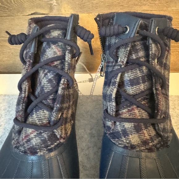 Sperry Syren Women’s Navy Plaid Wool Duck Boots - Picture 7 of 7